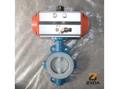 中旭达供应气动衬氟调节对夹蝶阀，气动衬氟调节蝶阀图3